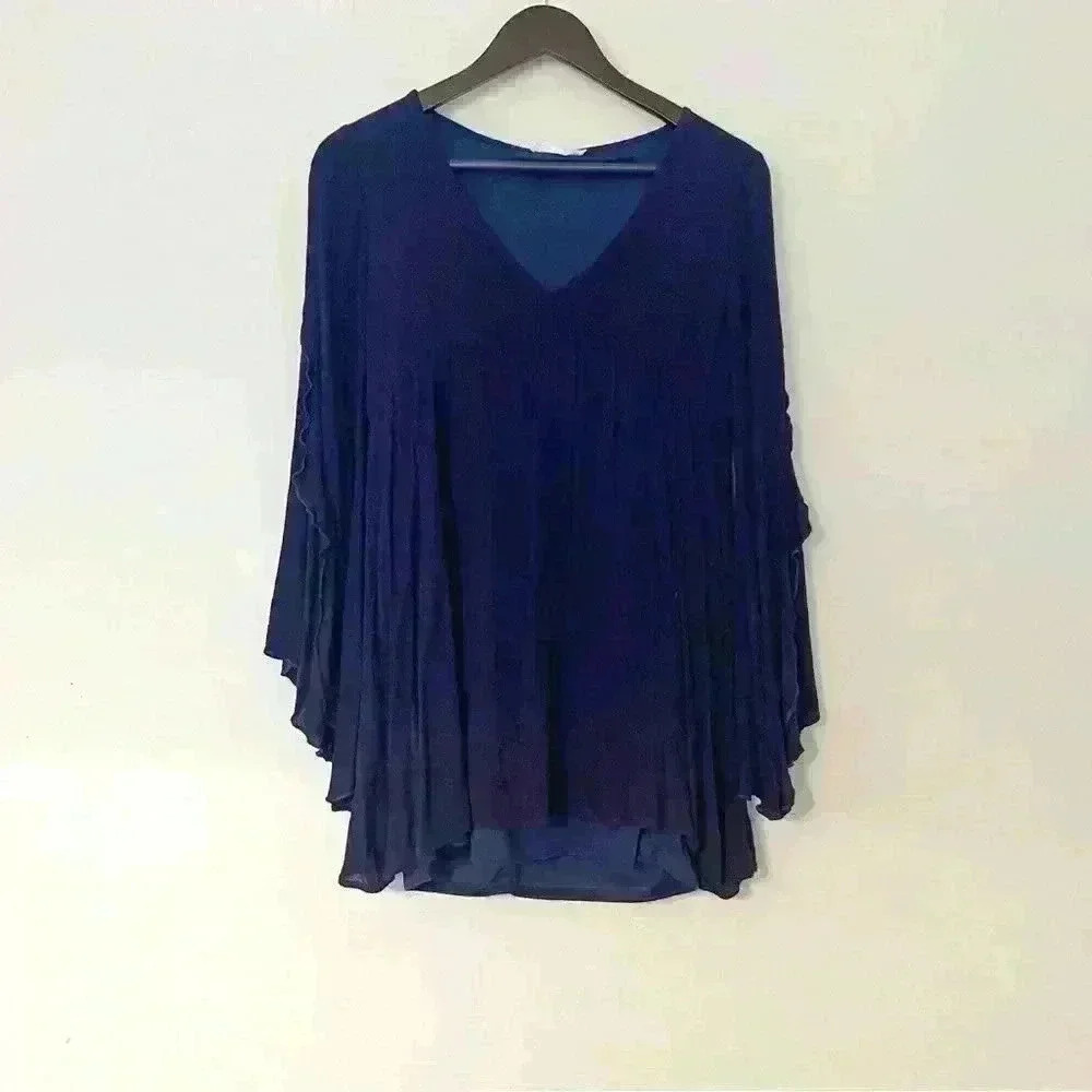 Altar’d State Navy Blue Flowy Mini Dress